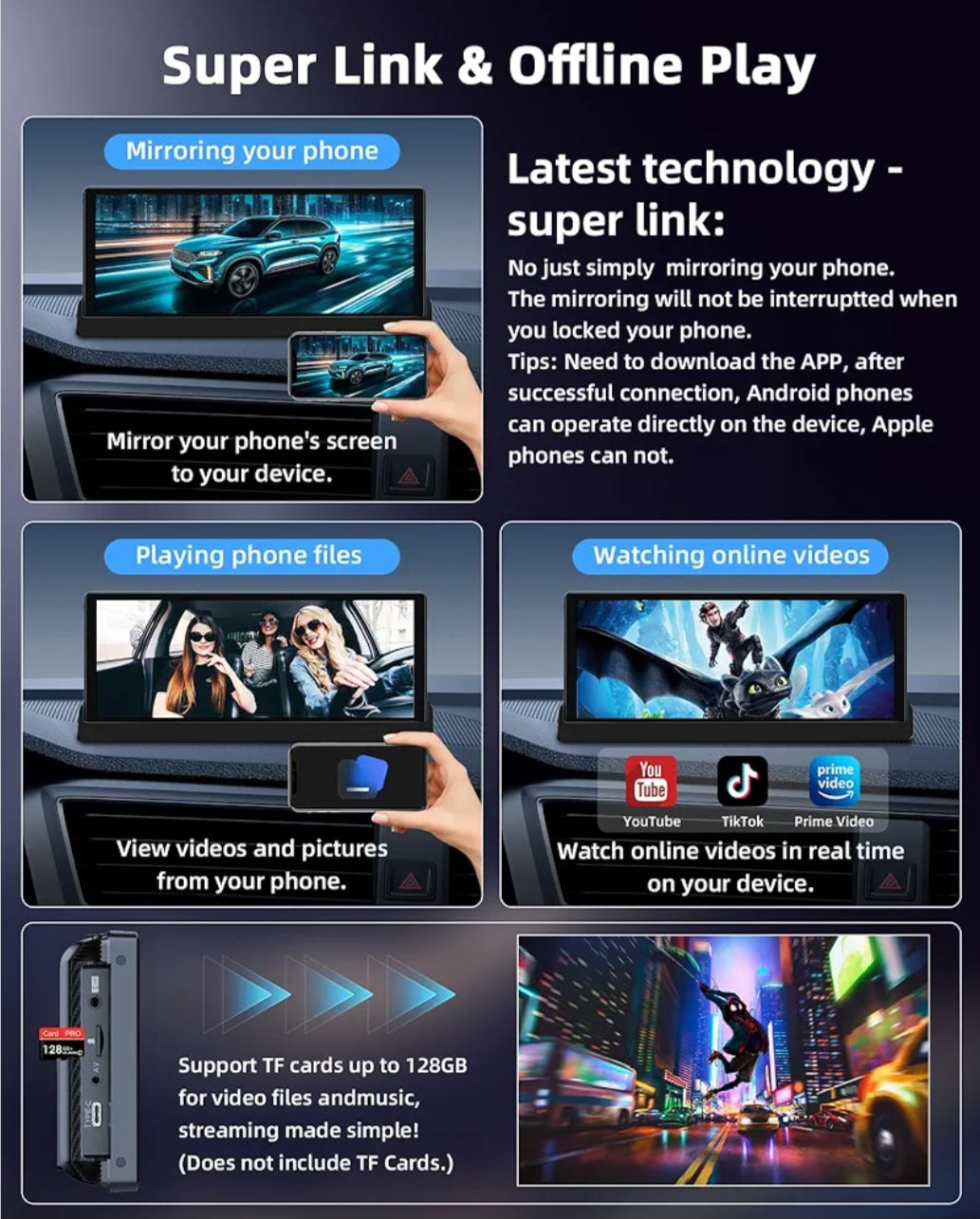 TwojaBryczka: SmartDrive Pro 10.26" – Bezprzewodowy Ekran CarPlay & Android Auto z Kamerą Cofania (Uniwersalny)
