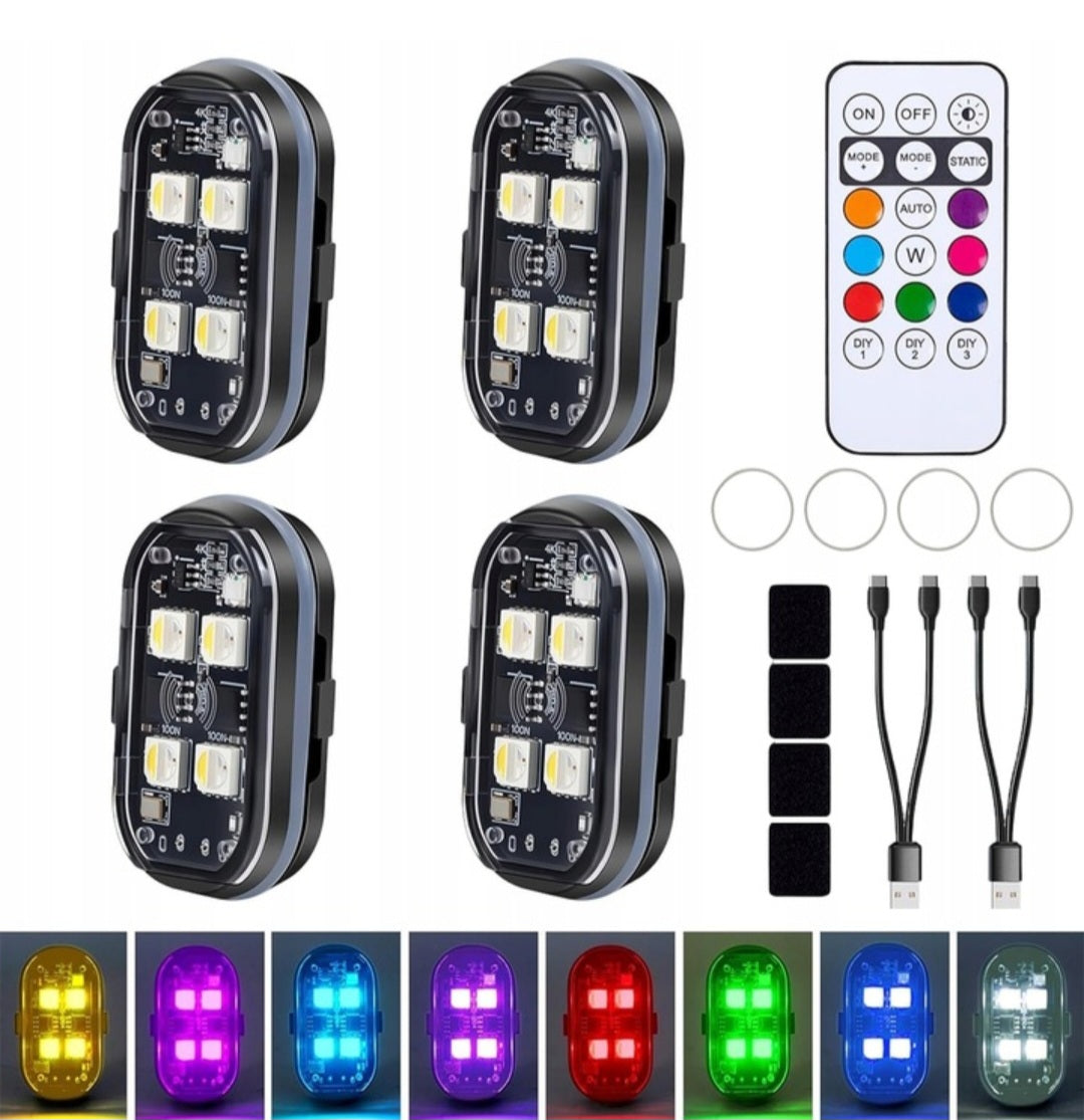 TwojaBryczka: MEGA Zestaw 6x Bezprzewodowe Lampy Stroboskopowe LED RGB + Pilot