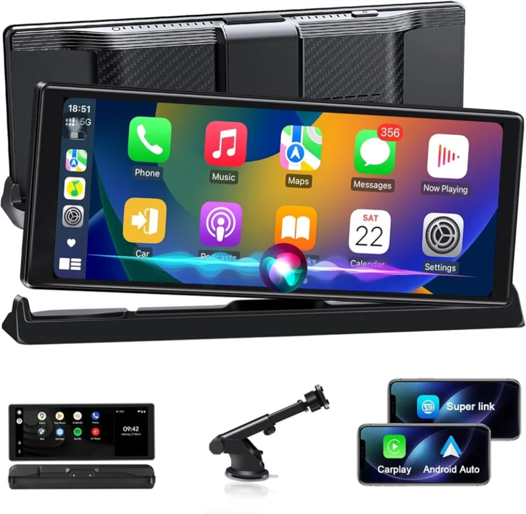 TwojaBryczka: SmartDrive Pro 10.26" – Bezprzewodowy Ekran CarPlay & Android Auto z Kamerą Cofania (Uniwersalny)