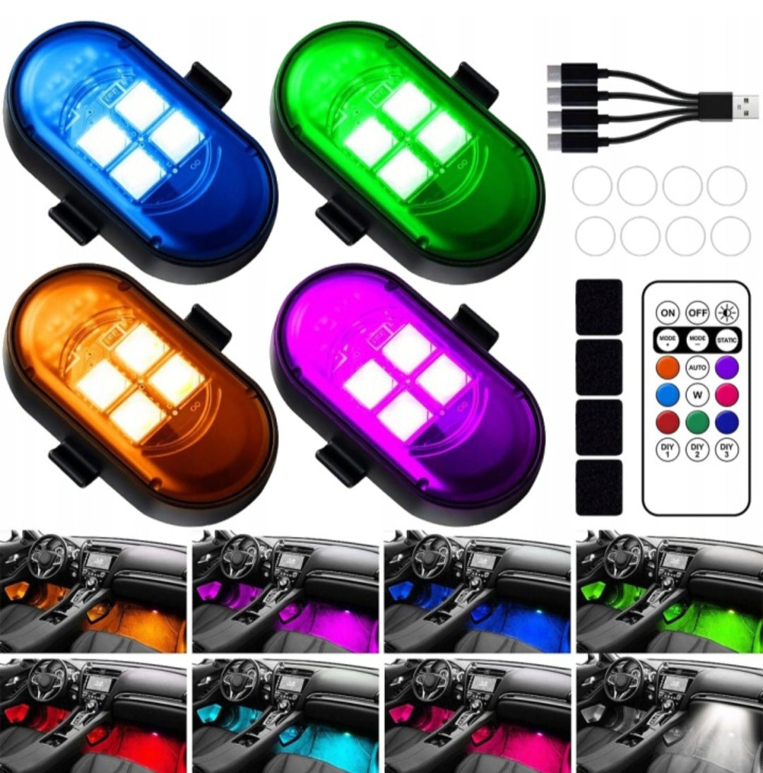 TwojaBryczka: MEGA Zestaw 6x Bezprzewodowe Lampy Stroboskopowe LED RGB + Pilot