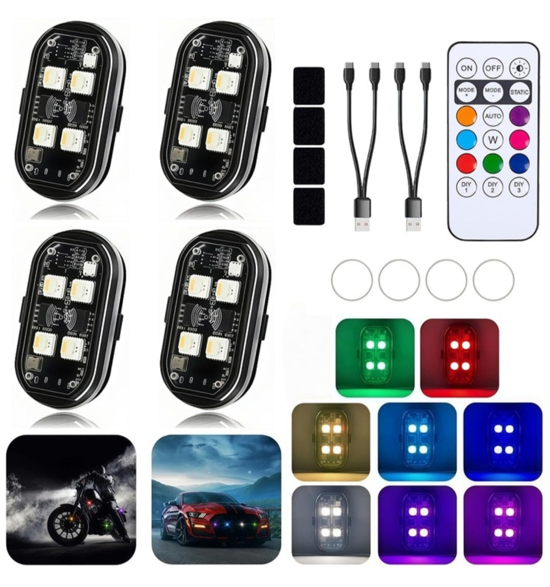 TwojaBryczka: MEGA Zestaw 6x Bezprzewodowe Lampy Stroboskopowe LED RGB + Pilot